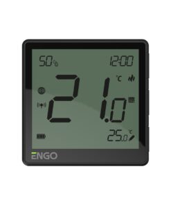 ENGO безжичен цифров регулатор на температура със ZigBee, черен, вградена батерия